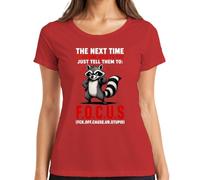 Just Tell Them to Focus Funny Statement - Maglietta da donna, Colore: rosso