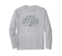 Just Trying My Best Cross Stitch Graphic Funny Design Maglia a Manica