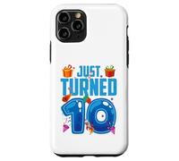 Just Turned 10 Birthday Boy Rocket Blue Party Custodia per iPhone 11 Pro