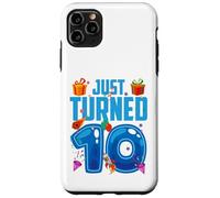Just Turned 10 Birthday Boy Rocket Blue Party Custodia per iPhone 11 Pro Max