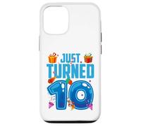 Just Turned 10 Birthday Boy Rocket Blue Party Custodia per iPhone 12/12 Pro