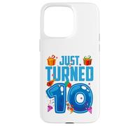 Just Turned 10 Birthday Boy Rocket Blue Party Custodia per iPhone 15 Pro Max