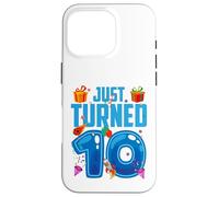 Just Turned 10 Birthday Boy Rocket Blue Party Custodia per iPhone 16 Pro