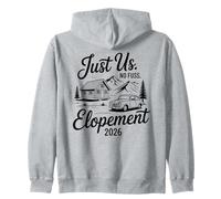 Just Us No Fuss Elopement 2026 Micro Wedding Bride Felpa con Cappuccio