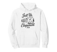 Just Us No Fuss Elopement 2026 Micro Wedding Bride Felpa con Cappuccio