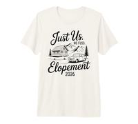 Just Us No Fuss Elopement 2026 Micro Wedding Bride Maglietta Premium