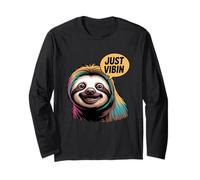 Just Vibin Sloth Bear Lazy Sloths Maglia a Manica