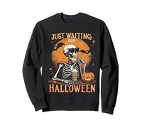 Just Waiting for Halloween - Divertente Lanterna con Scheletro Jack O Felpa