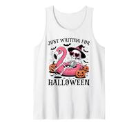 Just Waiting for Halloween Spooky Summer Skeleton Divertente Canotta