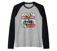 Just Waiting for My Balls To Drop Bingo Hobby Game Maglia con Maniche Raglan