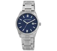 Just Watch Orologio da uomo Theo con cinturino in acciaio inox, Ø 42 mm, argento/blu, 5ATM