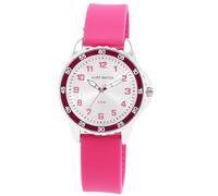 Just Watch Orologio per bambini, in silicone, facile da leggere, lunghezza 24 cm, diametro 35 mm, larghezza 16 mm, regalo per bambini, rosa/argento