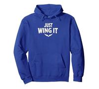 Just Wing It: Ali d'Angelo motivazionali Felpa con Cappuccio, Unisex per Adulti, Blu Reale, L