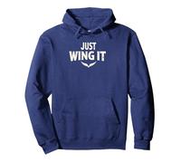 Just Wing It: Ali d'Angelo motivazionali Felpa con Cappuccio, Unisex per Adulti, Navy, L
