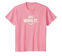 Just Wing It: Ali d'Angelo motivazionali Maglietta, Bambini, Rosa, 12 Anni