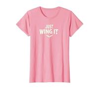 Just Wing It: Ali d'Angelo motivazionali Maglietta, Donna, Rosa, 3XL