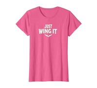 Just Wing It: Ali d'Angelo motivazionali Maglietta, Donna, Rosa mélange, XL