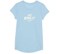 Just Wing It: Ali d'angelo motivazionali Maglietta, Ragazze, Celeste, L