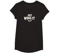 Just Wing It: Ali d'angelo motivazionali Maglietta, Ragazze, Nero, L