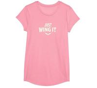 Just Wing It: Ali d'Angelo motivazionali Maglietta, Ragazze, Rosa, S