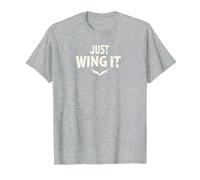 Just Wing It: Ali d'Angelo motivazionali Maglietta, Uomo, Grigio Melange, XL