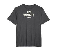 Just Wing It: Ali d'angelo motivazionali Maglietta, Uomo taglie grandi, Grigio Scuro, 6X Tall