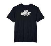 Just Wing It: Ali d'angelo motivazionali Maglietta, Uomo taglie grandi, Nero, 2X Tall