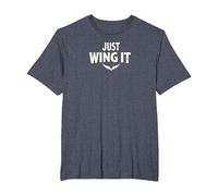 Just Wing It: Ali d'angelo motivazionali Maglietta, Uomo taglie grandi, Pervinca, 2X Tall