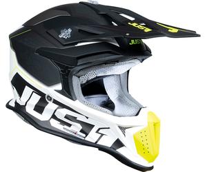 Just1 J18-F Hexa, casco a croce M male Opaco Nero/Bianco/Giallo Fluo
