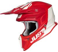 Just1 J18 Pulsar Casco motocross, bianco-rosso, taglia XS per maschi