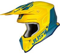 Just1 J18 Pulsar Casco motocross, blu-giallo, taglia XL per maschi