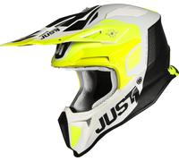 Just1 J18 Pulsar Casco motocross, nero-bianco-giallo, taglia S per maschi