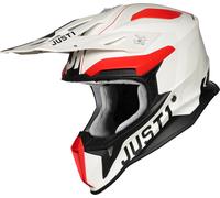Just1 J18 Pulsar Casco motocross, nero-bianco-rosso, taglia M per maschi