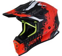 Just1 J38 Mask Casco motocross, nero-arancione, taglia M per maschi