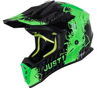 Just1 J38 Mask Casco motocross, nero-verde, taglia L per maschi