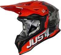 Just1 J39 Kinetic Casco motocross, nero-arancione, taglia 2XL per maschi