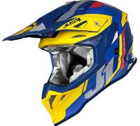 Just1 J39 Reactor Casco Motocross, blu-giallo, taglia XS per maschi