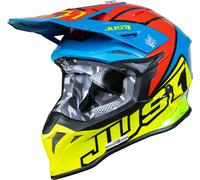 §Casco Cross Just1 J39 Thruster Blu Fluo-Rosso-Nero§