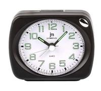 justaminute LOWELL SVEGLIA QUARZO ANALOGICA CON LUCE SNOOZE E SUONERIA IN 6 VERSIONI JA7086 (Nera Rettangolare)