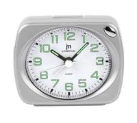 justaminute LOWELL SVEGLIA QUARZO ANALOGICA CON LUCE SNOOZE E SUONERIA IN 6 VERSIONI JA7086 (Silver Rettangolare)