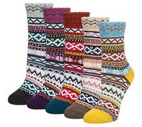 Justay 5Paia Calze Donna Merino Uomo Calzini Inverno in Lana Morbido Calze Donna in Cotone Animali Colorati Calzini Casual Inverno e Autunno