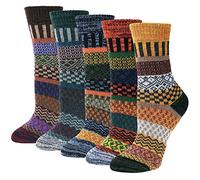 Justay 5Paia Calze Donna Merino Uomo Calzini Inverno in Lana Morbido Calze Donna in Cotone Animali Colorati Calzini Casual Inverno e Autunno