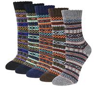 Justay 5Paia Calze Donna Merino Uomo Calzini Inverno in Lana Morbido Calze Donna in Cotone Animali Colorati Calzini Casual Inverno e Autunno (Style3)
