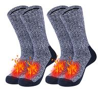 Justay Comf 2Paia Calze Merino Uomo, Calzini in Lana Termiche e Lunghe Ideali per Escursioni, Trekking e Campeggio L(43-46) Blu Scuro