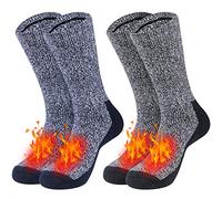 Justay Comf 2Paia Calze Merino Uomo, Calzini in Lana Termiche e Lunghe Ideali per Escursioni, Trekking e Campeggio L(43-46) Nero, Blu Scuro