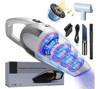 Justdfine Aspirapolvere Manuale, Vincitore del Test Senza Sacco con Batteria per aspirapolvere Manuale 16000Pa, Aspirapolvere Manuale a Batteria Umido/Secco, Aspirapolvere per Auto da 120 W, Aspirapo
