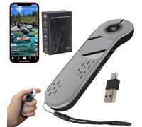 Justdfine Mini mouse Bluetooth con punta delle dita, BT5.3 + 2.4 G + USB-C, tre modalità + touchpad, 4 in 1 portatile, telecomando portatile Page Turner Air Mouse Presenter, colore grigio