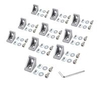 Justech 10 x Staffa Angolare in Lega di Alluminio Supporto Angolare in Lega 90 Gradi a Forma di L Fissaggio dell'Alloggiamento del Giunto 20 * 20 Profilo di Estrusione di Alluminio (28x28x20 mm)