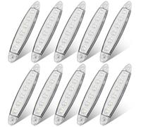 Justech 10Pezzi Luci Laterali 12V LED Laterali/Anteriore/Posteriore Indicatori Luci di Posizione a LED Universale per Veicolo Rimorchio Caravan Camion Trattore Autocarro-Bianco