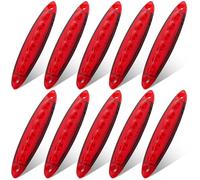 Justech 10Pezzi Luci Laterali 12V LED Laterali/Anteriore/Posteriore Indicatori Luci di Posizione a LED Universale per Veicolo Rimorchio Caravan Camion Trattore Autocarro-Rosso